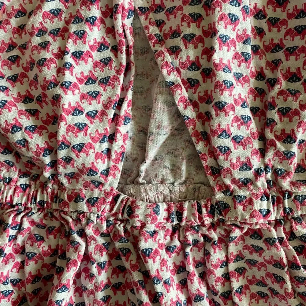 Carter's Crossed Back Elephant Prince Linen Blend Dress Girls' 8